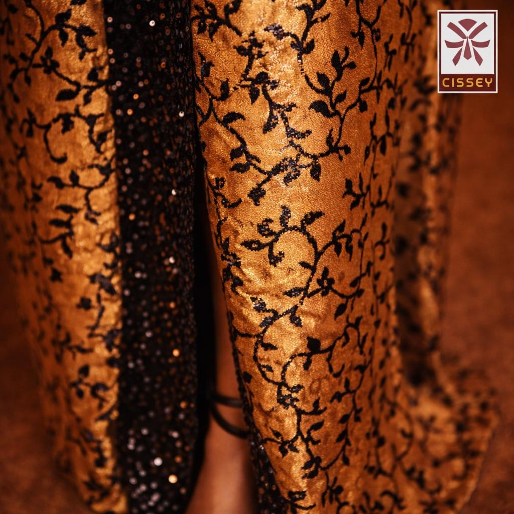Abaya Kaftan Africain Marron & noir | Robe Maxi Cissey