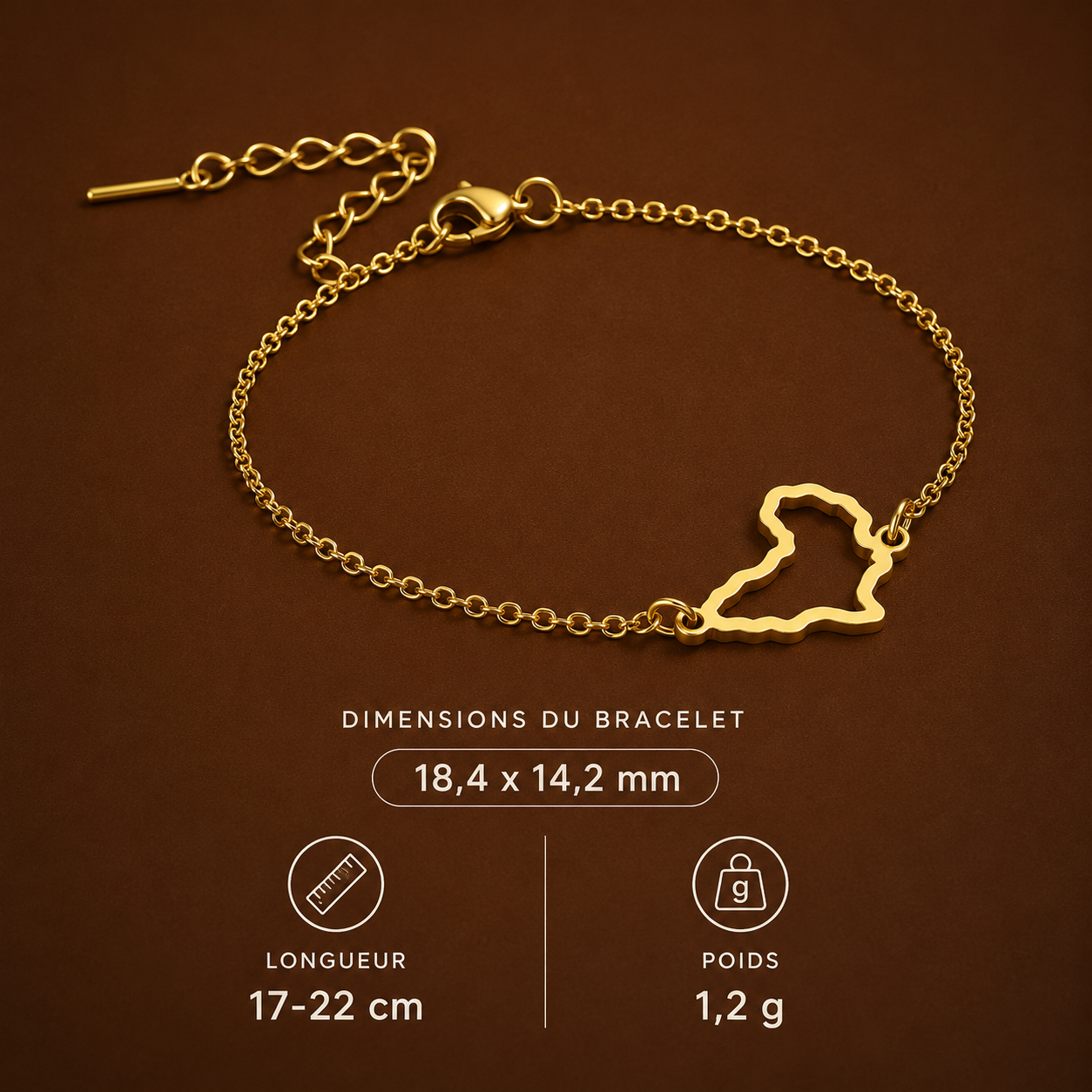 Bracelet Afrique — Contour du Continent | Acier Inoxydable