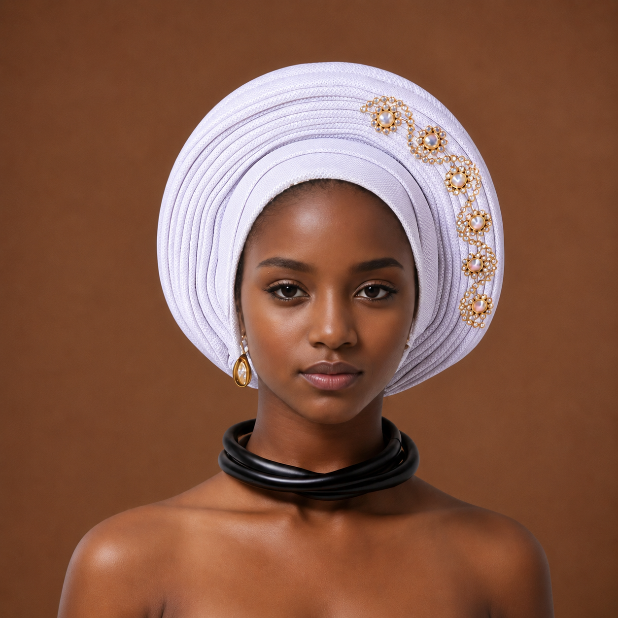 Glam Gélé mariage blanc avec ornements perles et dorures — Cissey Clothing