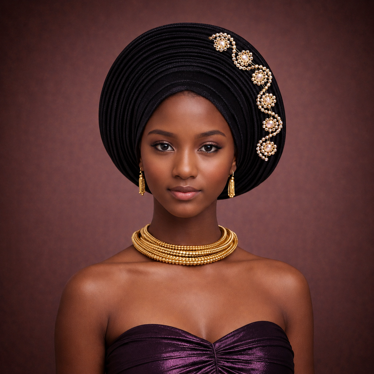 Glam Gélé mariage luxe noir et or avec ornements dorés — Cissey Clothing