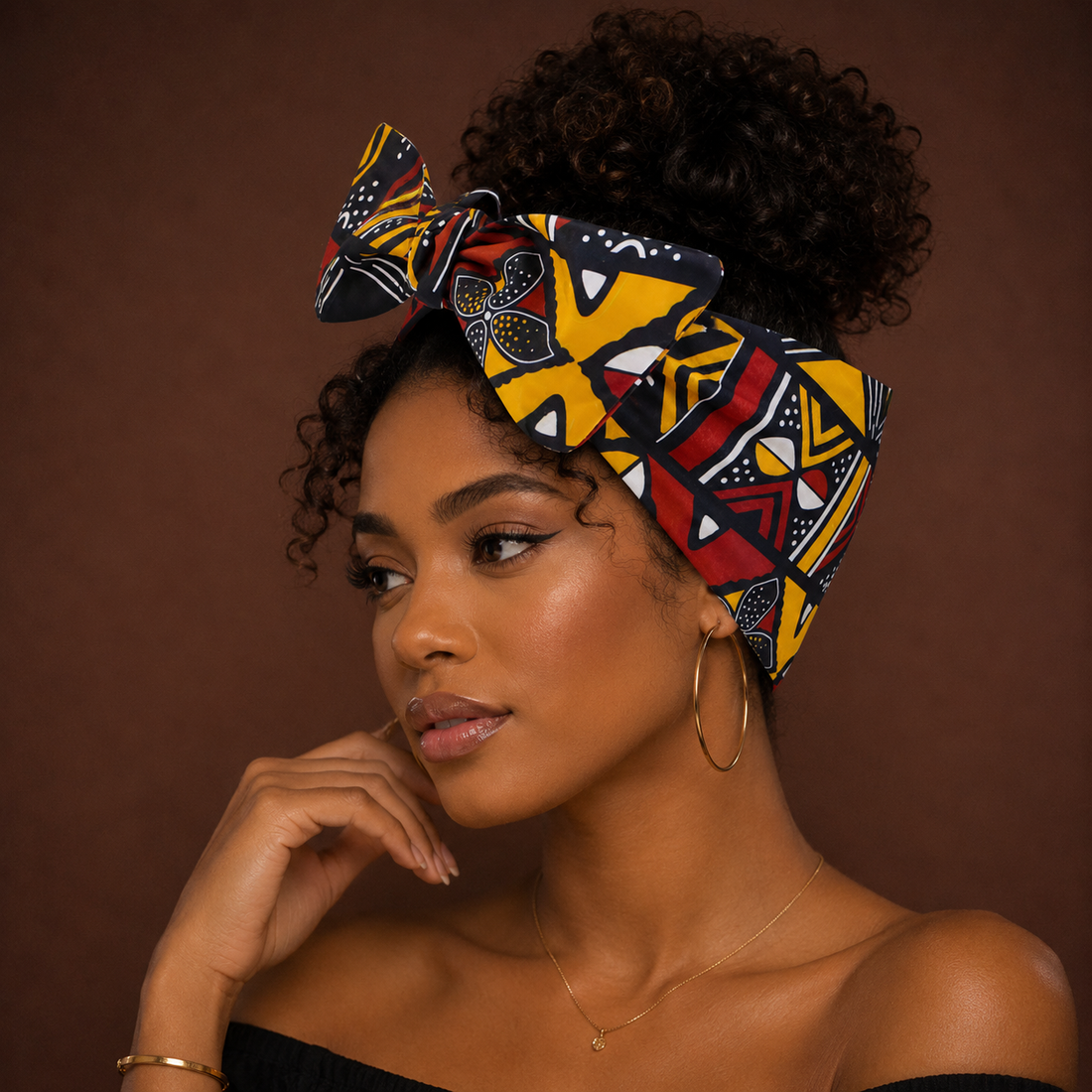 Tissu bogolan malien motifs traditionnels — Cissey Clothing