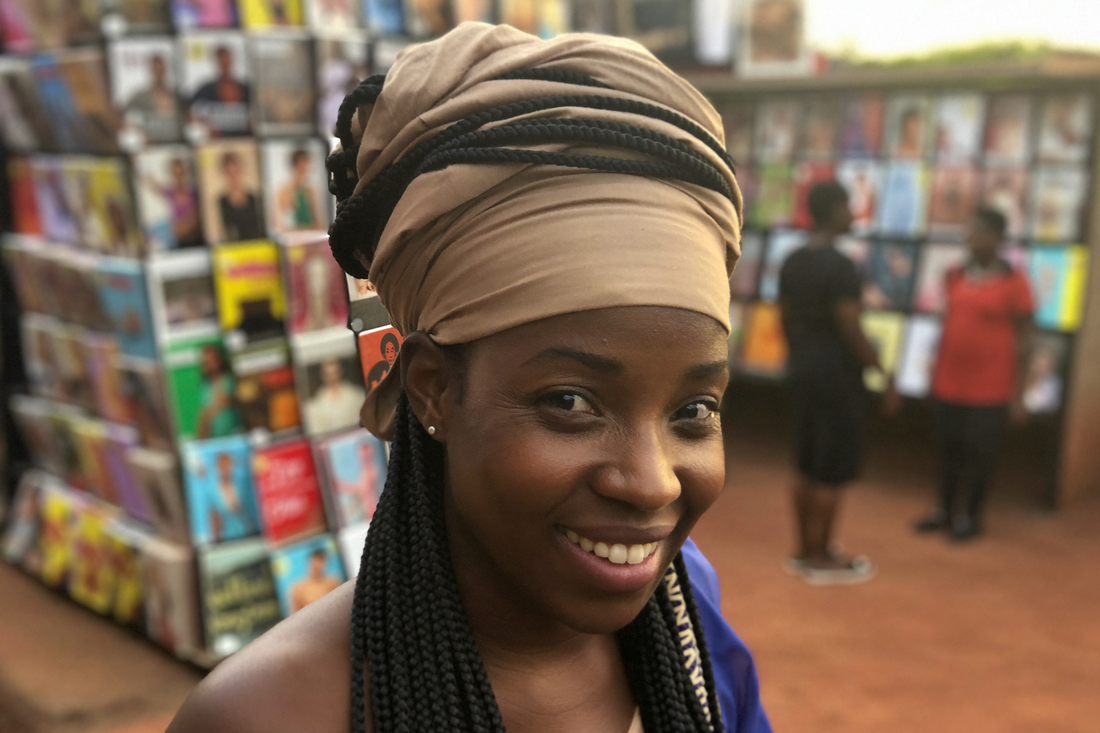 Turban posé sur box braids