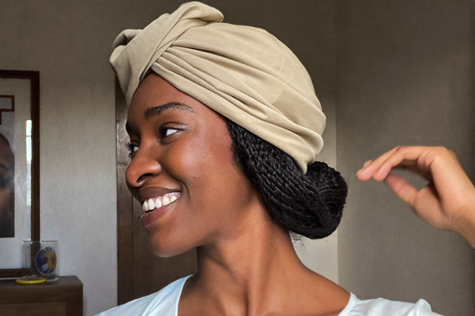 Turban croisé devant, tuto