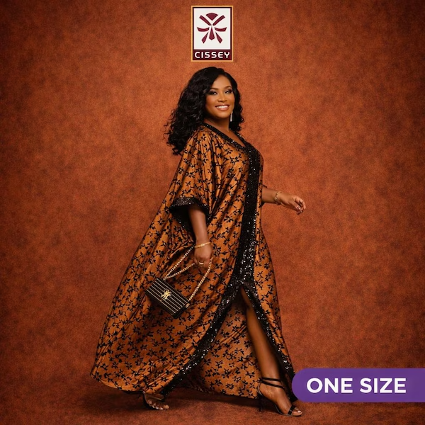 Abaya Kaftan Africain Marron & noir | Robe Maxi Cissey