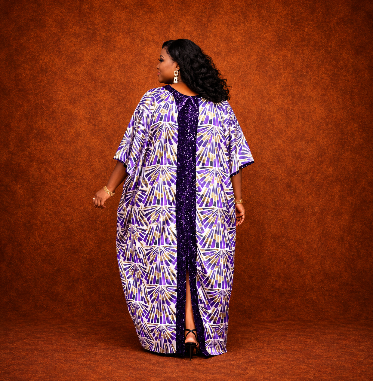 Robe caftan motif africains