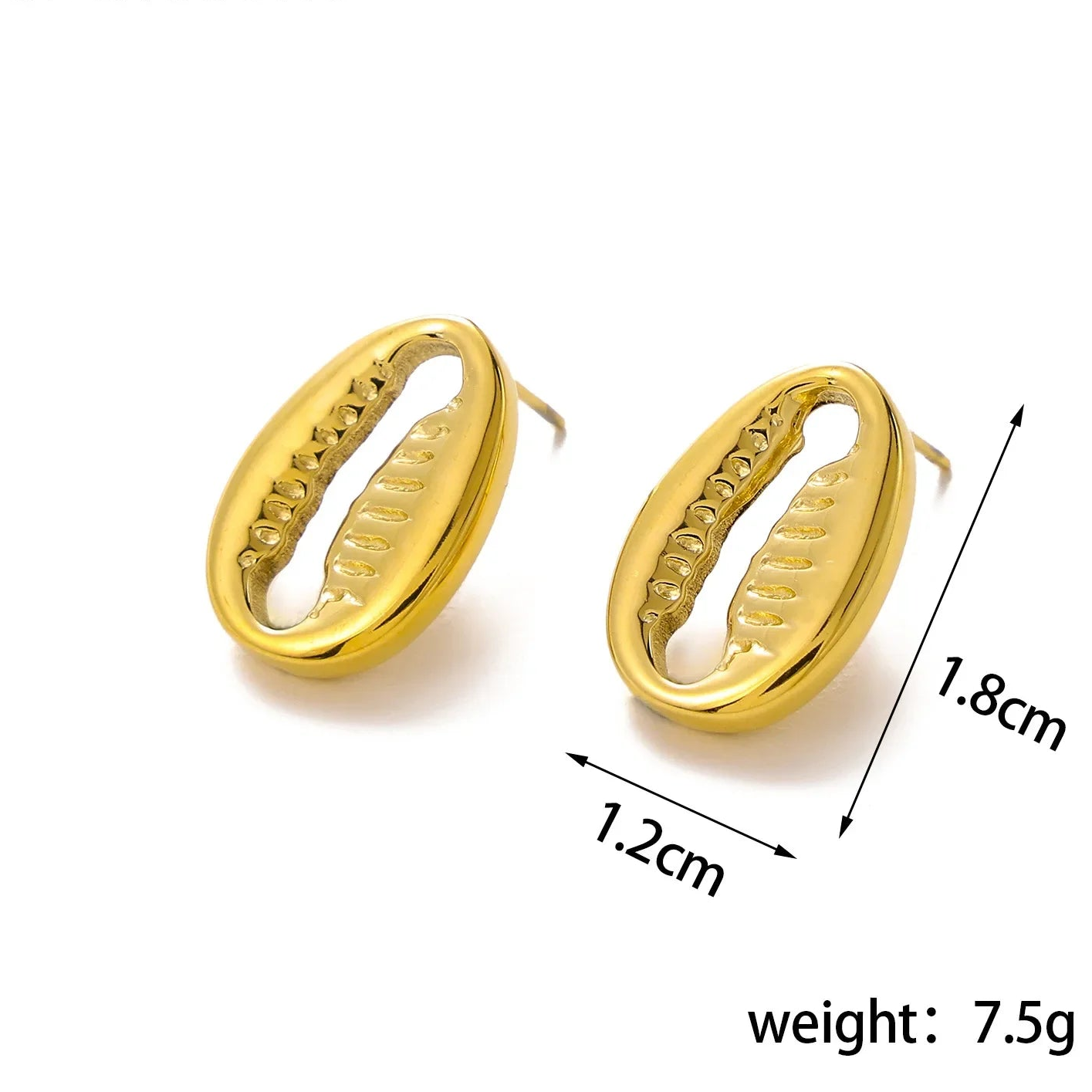 Boucles d'Oreilles Cauri dimensions 1,8x1,2cm 7,5g — Cissey Clothing