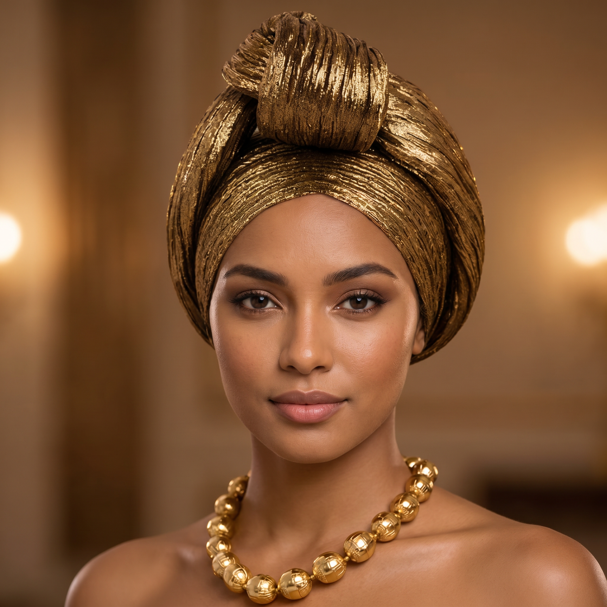 Turban Glam Knot de profil – nœud pré-formé taille unique ajustable