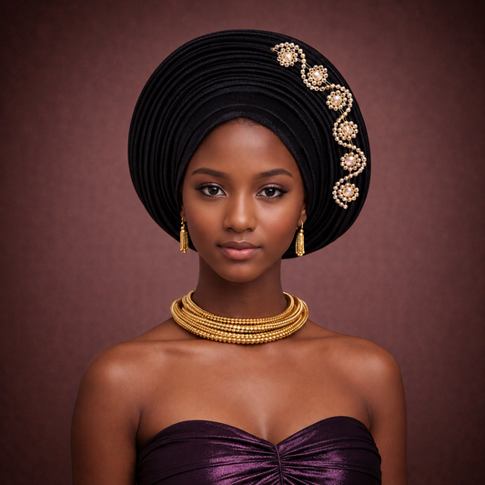 Glam Gélé mariage luxe noir et or avec ornements dorés — Cissey Clothing