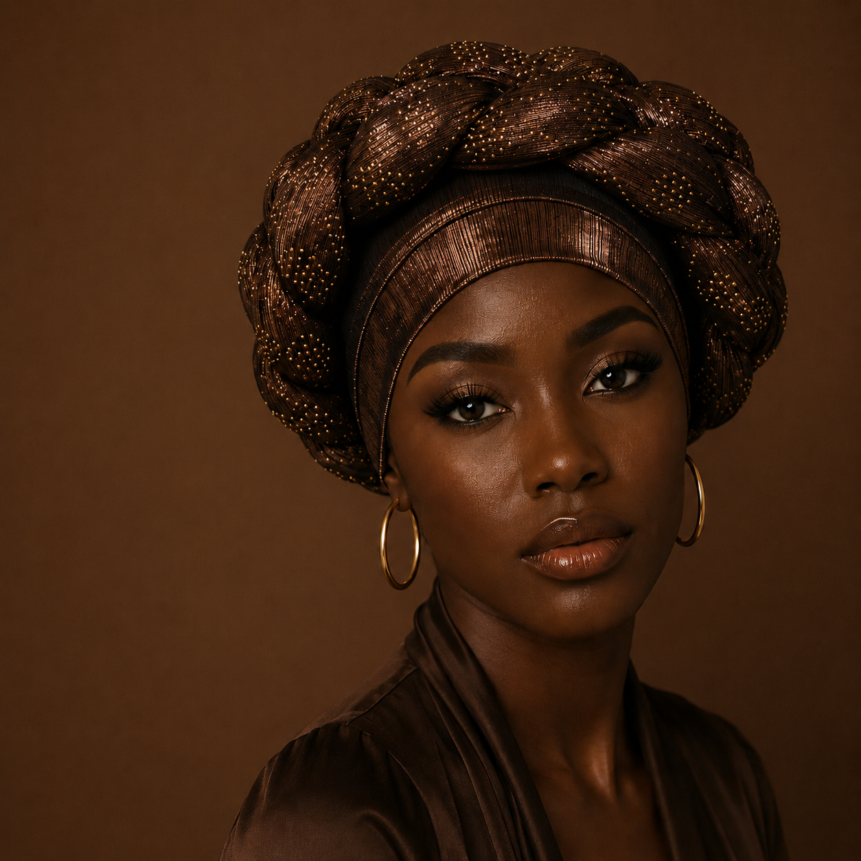 Turban Crystal Crown tressé bronze doré avec micro-strass mariage — Cissey Clothing
