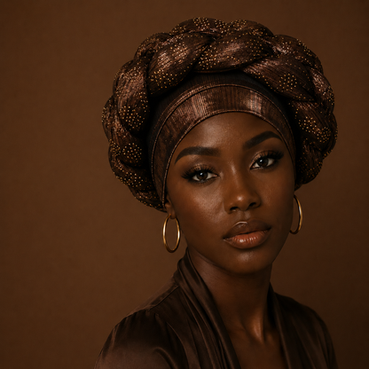 Turban Crystal Crown tressé bronze doré avec micro-strass mariage — Cissey Clothing