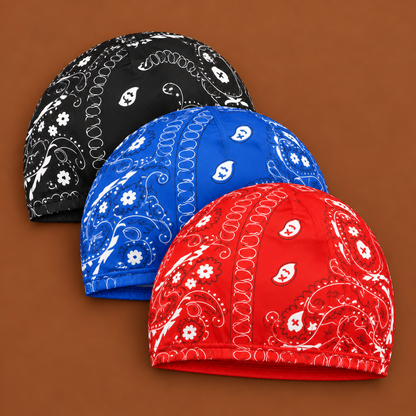 Lot de 3 wave caps Noir Bleu Rouge paisley Cissey