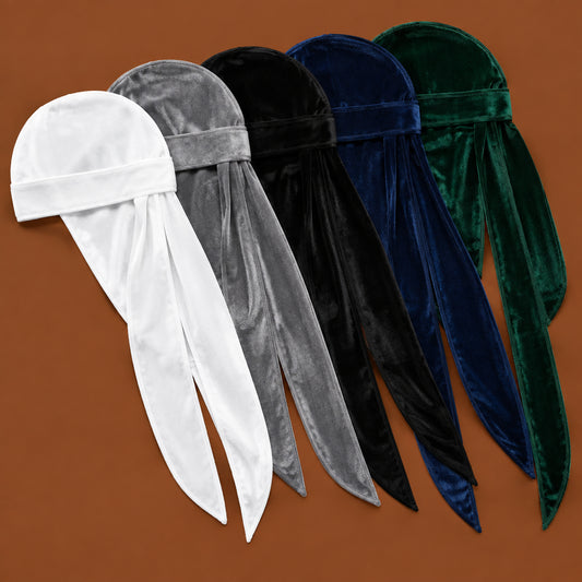 Durags velours Cissey 5 coloris sobres sur fond marron