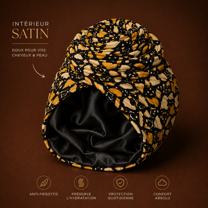 Turban Ankara Empress intérieur satin doux protection cheveux — Cissey Clothing